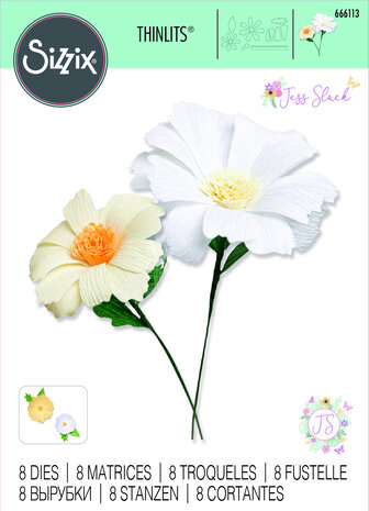 Sizzix Thinlits Die by Jess Slack Daisy Flower Mix (8pcs) (666113) (DISCONTINUED)
