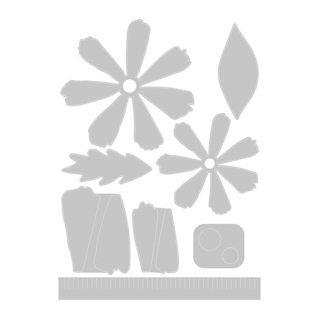 Sizzix Thinlits Die by Jess Slack Daisy Flower Mix (8pcs) (666113) (DISCONTINUED)