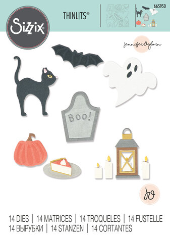 Sizzix Thinlits Die by Jennifer Ogborn Halloween Motifs (14pcs) (665950) (DISCONTINUED)