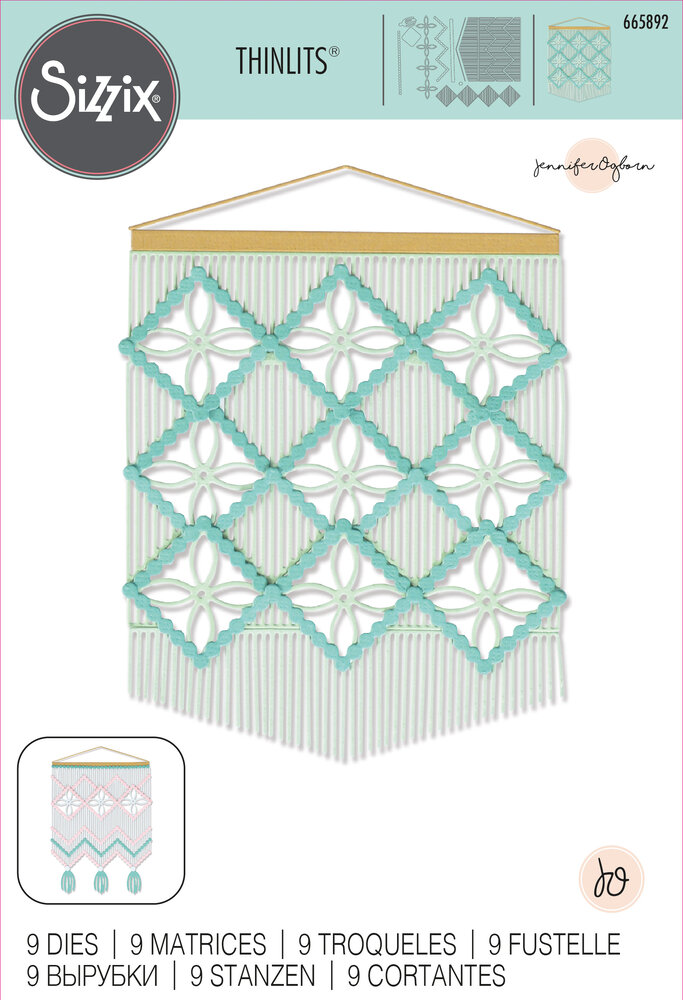 Sizzix Thinlits Die by Jennifer Ogborn Macramé Card Front (9pcs) (665892) (DISCONTINUED) Sizzix Thinlits Die by Jennifer Ogborn Macramé Card Front (9pcs) (665892) (DISCONTINUED)