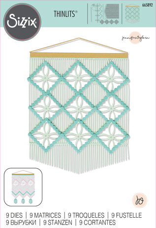 Sizzix Thinlits Die by Jennifer Ogborn Macramé Card Front (9pcs) (665892) (DISCONTINUED) Sizzix Thinlits Die by Jennifer Ogborn Macramé Card Front (9pcs) (665892) (DISCONTINUED)