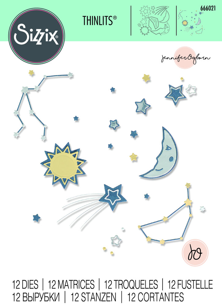 Sizzix Thinlits Die by Jennifer Ogborn Night Light (12pcs) (666021) (DISCONTINUED)