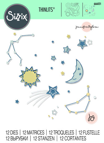 Sizzix Thinlits Die by Jennifer Ogborn Night Light (12pcs) (666021) (DISCONTINUED)