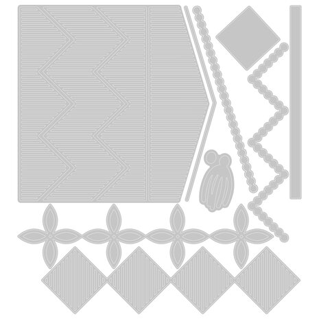 Sizzix Thinlits Die by Jennifer Ogborn Macramé Card Front (9pcs) (665892) (DISCONTINUED) Sizzix Thinlits Die by Jennifer Ogborn Macramé Card Front (9pcs) (665892) (DISCONTINUED)