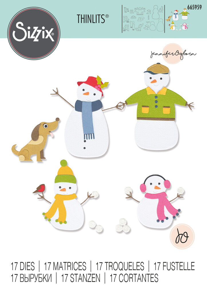 Sizzix Thinlits Die by Jennifer Ogborn Snow Family (17pcs) (665959) (DISCONTINUED) Sizzix Thinlits Die by Jennifer Ogborn Snow Family (17pcs) (665959) (DISCONTINUED)