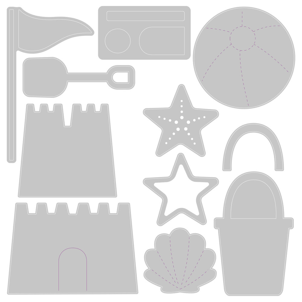 Sizzix Thinlits Die by Jennifer Ogborn Summer Shapes (11pcs) (665897) (DISCONTINUED)