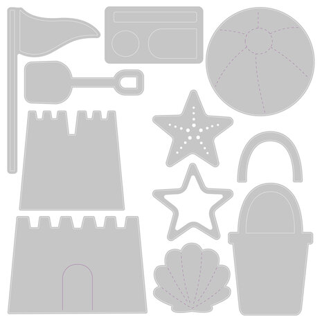 Sizzix Thinlits Die by Jennifer Ogborn Summer Shapes (11pcs) (665897) (DISCONTINUED)