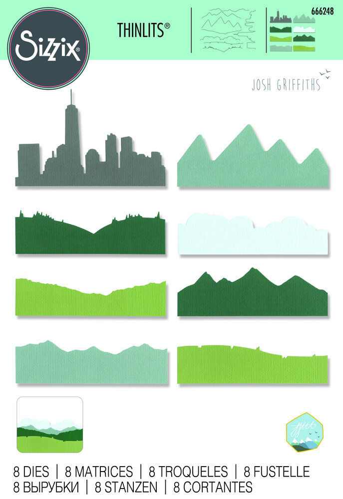 Sizzix Thinlits Die by Josh Griffiths Skyline Silhouettes (8pcs) (666248) (DISCONTINUED)