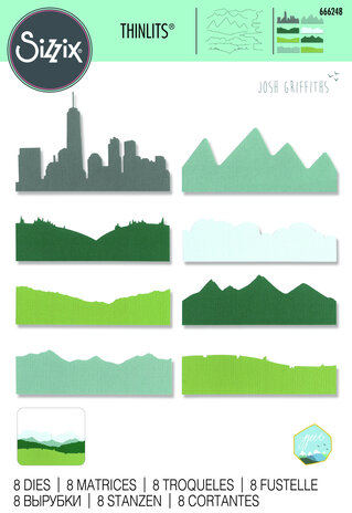 Sizzix Thinlits Die by Josh Griffiths Skyline Silhouettes (8pcs) (666248) (DISCONTINUED)