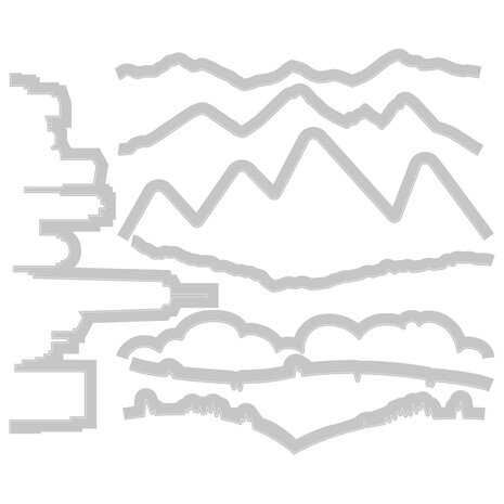 Sizzix Thinlits Die by Josh Griffiths Skyline Silhouettes (8pcs) (666248) (DISCONTINUED)