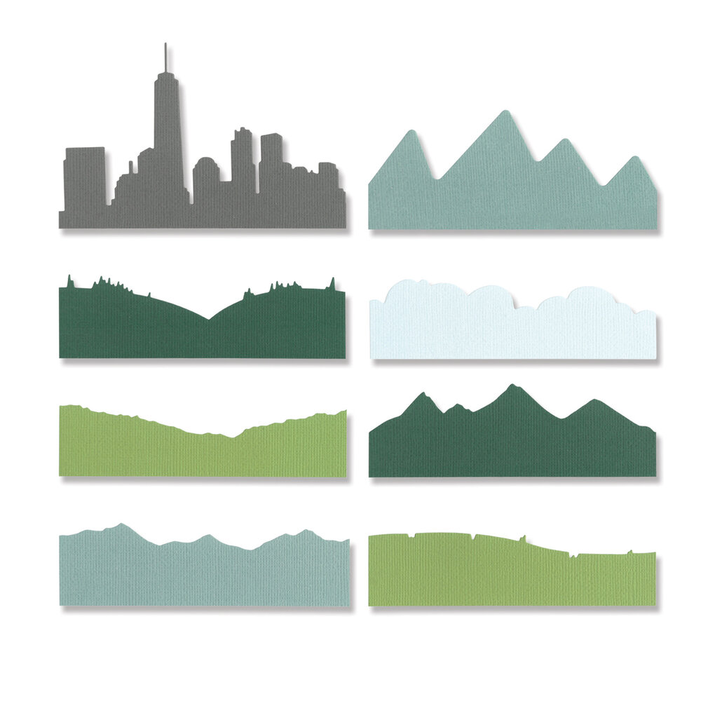 Sizzix Thinlits Die by Josh Griffiths Skyline Silhouettes (8pcs) (666248) (DISCONTINUED)