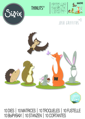 Sizzix Thinlits Die by Josh Griffiths Forest Animals #1 (10pcs) (666240) (DISCONTINUED)