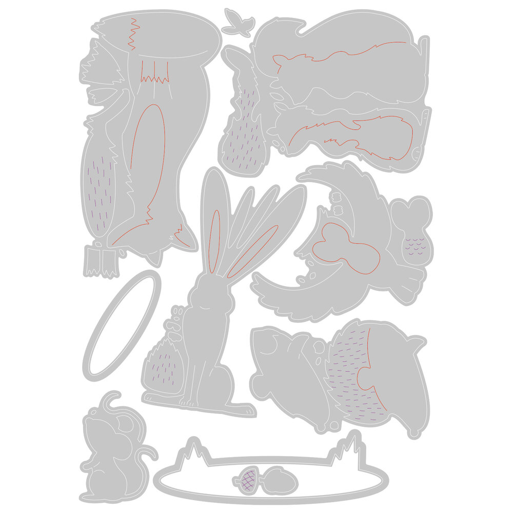 Sizzix Thinlits Die by Josh Griffiths Forest Animals #1 (10pcs) (666240) (DISCONTINUED)