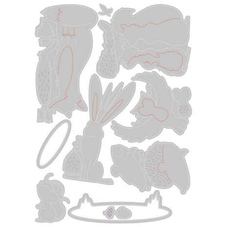 Sizzix Thinlits Die by Josh Griffiths Forest Animals #1 (10pcs) (666240) (DISCONTINUED)