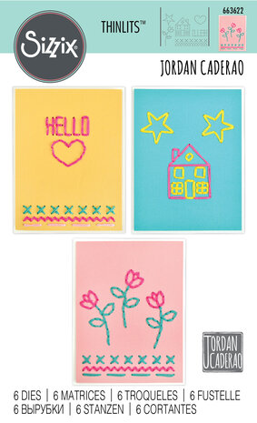 Sizzix Thinlits Die by Jordan Caderao House, Heart Flower & Star Stitchlits (6pcs) (663622) (DISCONTINUED) Sizzix Thinlits Die by Jordan Caderao House, Heart Flower & Star Stitchlits (6pcs) (663622) (DISCONTINUED)
