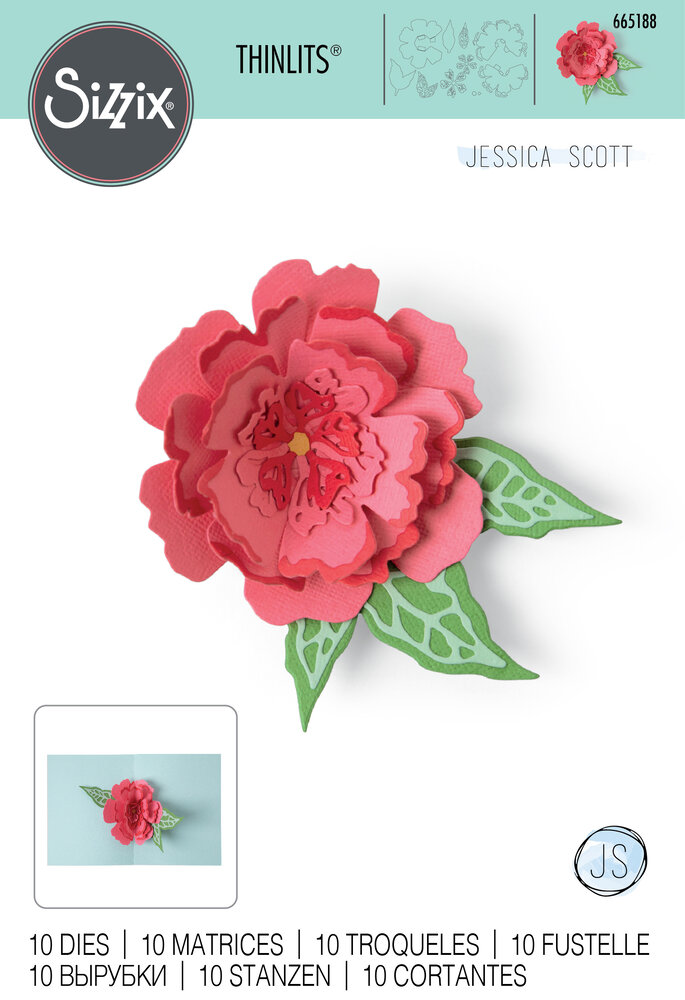 Sizzix Thinlits Die by Jessica Scott Pop-Up Flower (10pcs) (665188) (DISCONTINUED)
