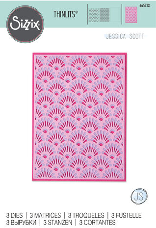 Sizzix Thinlits Die by Jessica Scott Layered Geo Shells (3pcs) (665313) (DISCONTINUED)