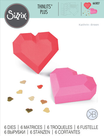 Sizzix Thinlits Die by Kath Breen Geo Heart Box (6pcs) (665827) (DISCONTINUED)