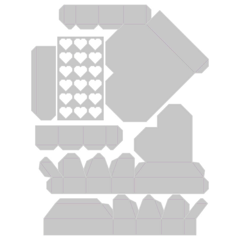 Sizzix Thinlits Die by Kath Breen Geo Heart Box (6pcs) (665827) (DISCONTINUED) Sizzix Thinlits Die by Kath Breen Geo Heart Box (6pcs) (665827) (DISCONTINUED)