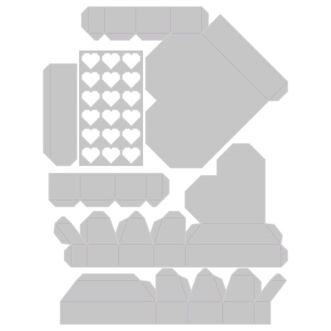 Sizzix Thinlits Die by Kath Breen Geo Heart Box (6pcs) (665827) (DISCONTINUED)