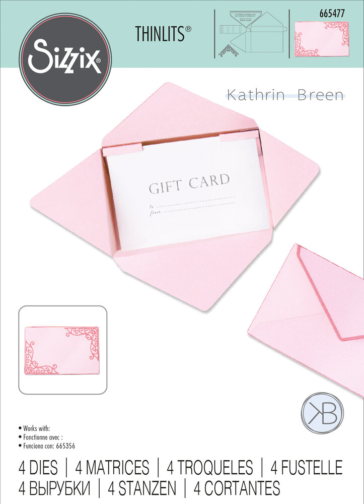 Sizzix Thinlits Die by Kath Breen Box, Envelope #2 (4pcs) (665477) (DISCONTINUED)