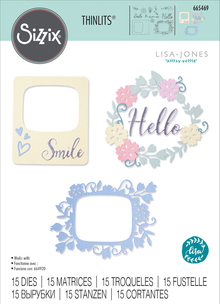 Sizzix Thinlits Die by Lisa Jones Rounded Picture Frames (15pcs) (665469) (DISCONTINUED)