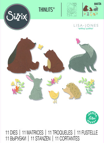 Sizzix Thinlits Die by Lisa Jones Nature Friends (11pcs) (666126) (DISCONTINUED) Sizzix Thinlits Die by Lisa Jones Nature Friends (11pcs) (666126) (DISCONTINUED)