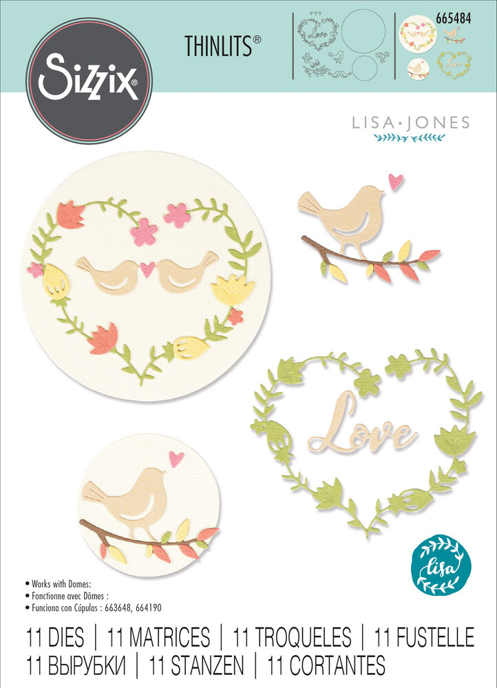 Sizzix Thinlits Die by Lisa Jones Mini Love Birds (11pcs) (665484) (DISCONTINUED) Sizzix Thinlits Die by Lisa Jones Mini Love Birds (11pcs) (665484) (DISCONTINUED)