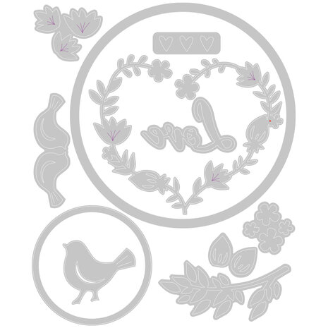 Sizzix Thinlits Die by Lisa Jones Mini Love Birds (11pcs) (665484) (DISCONTINUED) Sizzix Thinlits Die by Lisa Jones Mini Love Birds (11pcs) (665484) (DISCONTINUED)