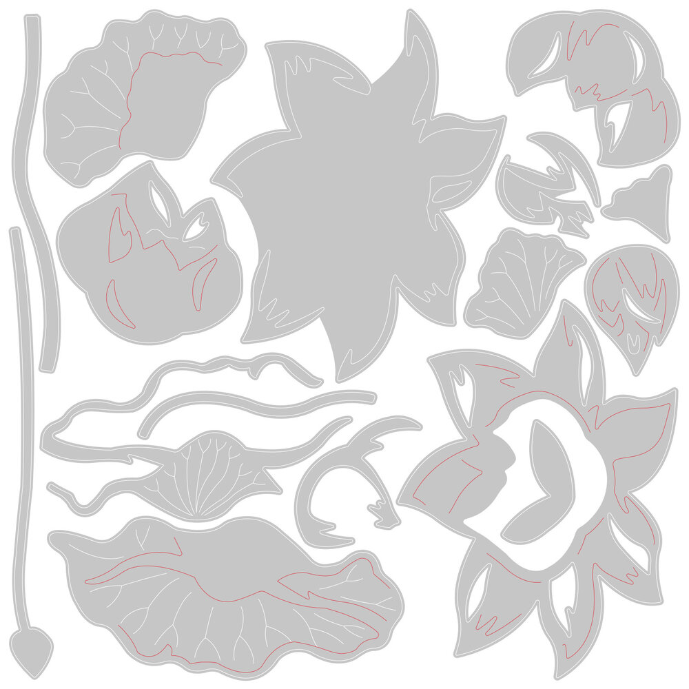 Sizzix Thinlits Die by Lisa Jones Layered Water Flower (16pcs) (663867) (DISCONTINUED) Sizzix Thinlits Die by Lisa Jones Layered Water Flower (16pcs) (663867) (DISCONTINUED)