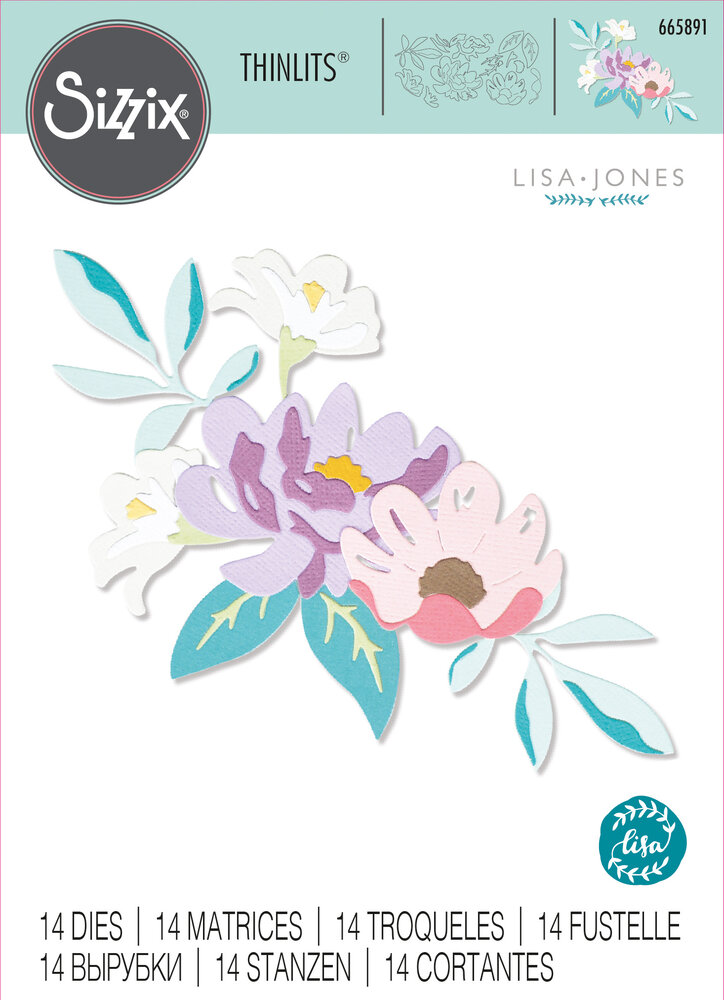 Sizzix Thinlits Die by Lisa Jones Layered Summer Flowers (14pcs) (665891) (DISCONTINUED) Sizzix Thinlits Die by Lisa Jones Layered Summer Flowers (14pcs) (665891) (DISCONTINUED)