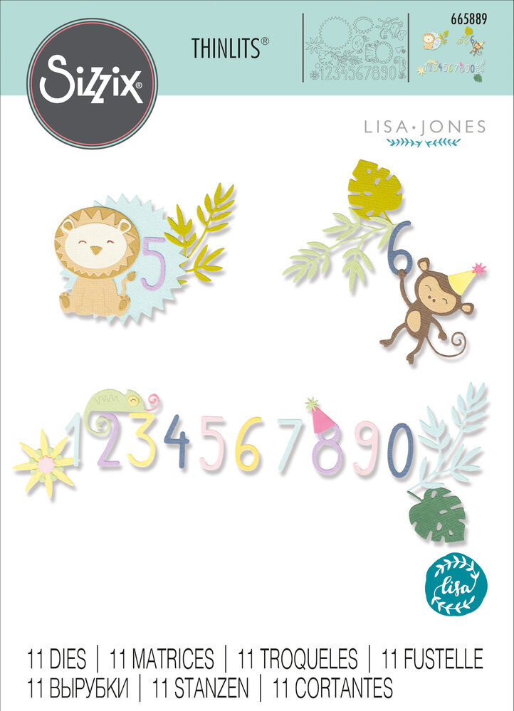 Sizzix Thinlits Die by Lisa Jones Jungle Fun (11pcs) (665889) (DISCONTINUED) Sizzix Thinlits Die by Lisa Jones Jungle Fun (11pcs) (665889) (DISCONTINUED)