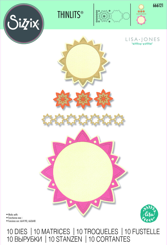 Sizzix Thinlits Die by Lisa Jones Geo Frames & Borders (10pcs) (666121) (DISCONTINUED)