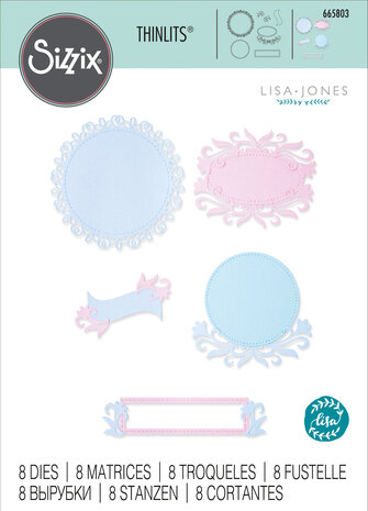 Sizzix Thinlits Die by Lisa Jones Flourish Frames (8pcs) (665803) (DISCONTINUED) Sizzix Thinlits Die by Lisa Jones Flourish Frames (8pcs) (665803) (DISCONTINUED)