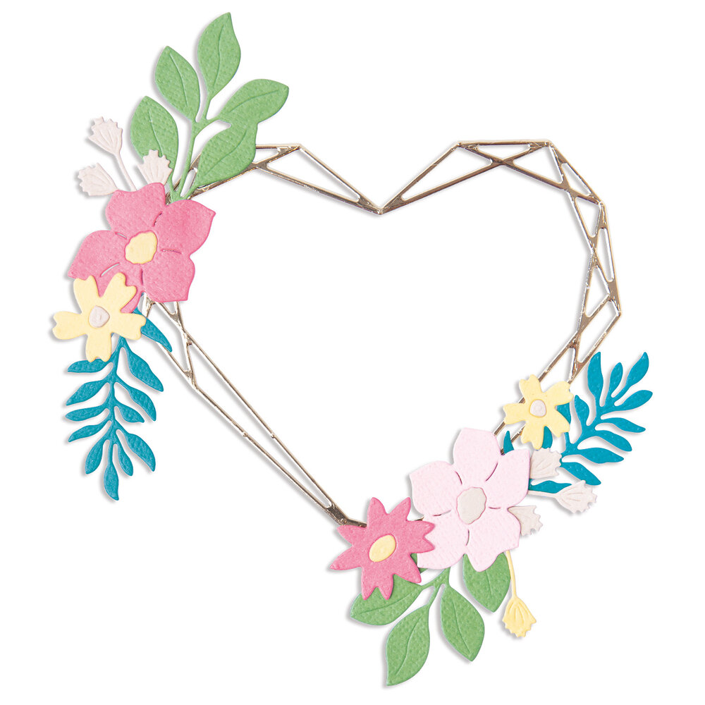 Sizzix Thinlits Die by Lisa Jones Floral Geo Heart Frame (9pcs) (665478) (DISCONTINUED) Sizzix Thinlits Die by Lisa Jones Floral Geo Heart Frame (9pcs) (665478) (DISCONTINUED)