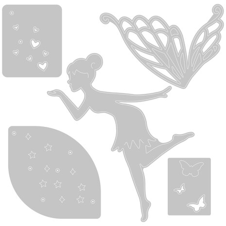 Sizzix Thinlits Die by Lisa Jones Fairy Wishes (5pcs) (665178) (DISCONTINUED) Sizzix Thinlits Die by Lisa Jones Fairy Wishes (5pcs) (665178) (DISCONTINUED)