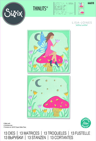 Sizzix Thinlits Die by Lisa Jones Fairy Scene (13pcs) (666018) (DISCONTINUED) Sizzix Thinlits Die by Lisa Jones Fairy Scene (13pcs) (666018) (DISCONTINUED)