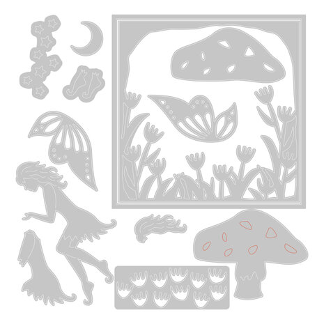 Sizzix Thinlits Die by Lisa Jones Fairy Scene (13pcs) (666018) (DISCONTINUED) Sizzix Thinlits Die by Lisa Jones Fairy Scene (13pcs) (666018) (DISCONTINUED)