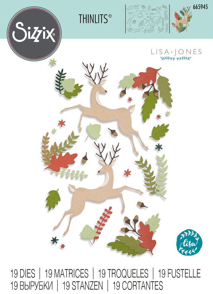 Sizzix Thinlits Die by Lisa Jones Delightful Deer (19pcs) (665945) (DISCONTINUED) Sizzix Thinlits Die by Lisa Jones Delightful Deer (19pcs) (665945) (DISCONTINUED)