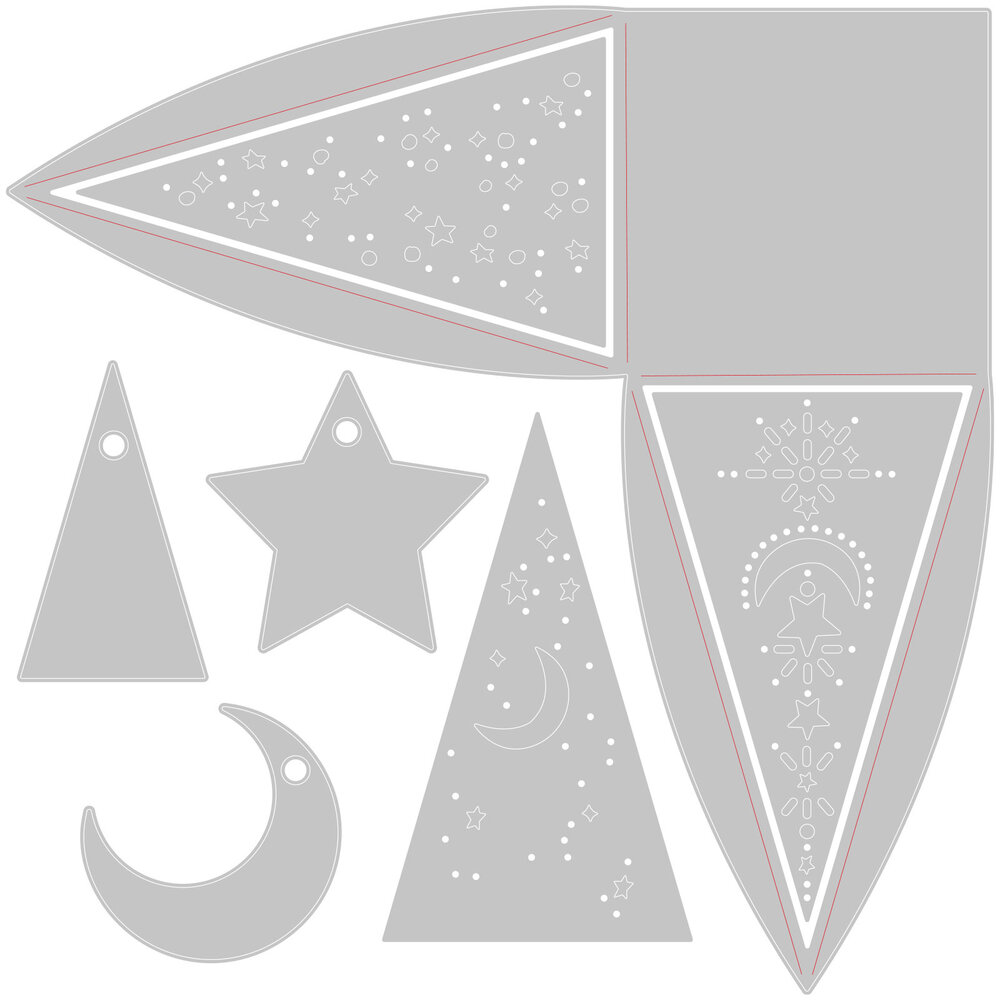 Sizzix Thinlits Die by Lisa Jones Celestial Favor Box (7pcs) (665184) (DISCONTINUED) Sizzix Thinlits Die by Lisa Jones Celestial Favor Box (7pcs) (665184) (DISCONTINUED)