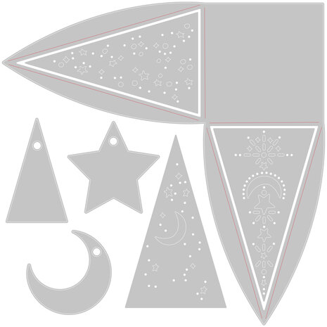 Sizzix Thinlits Die by Lisa Jones Celestial Favor Box (7pcs) (665184) (DISCONTINUED) Sizzix Thinlits Die by Lisa Jones Celestial Favor Box (7pcs) (665184) (DISCONTINUED)