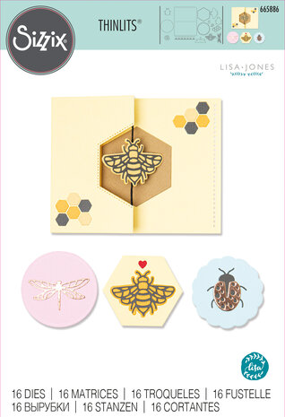 Sizzix Thinlits Die by Lisa Jones Summer Spinner Card (16pcs) (665886) (DISCONTINUED) Sizzix Thinlits Die by Lisa Jones Summer Spinner Card (16pcs) (665886) (DISCONTINUED)