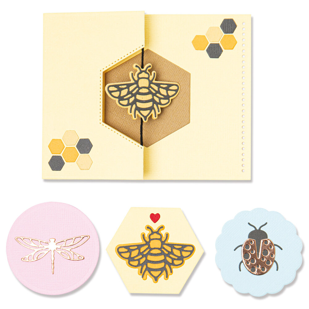 Sizzix Thinlits Die by Lisa Jones Summer Spinner Card (16pcs) (665886) (DISCONTINUED) Sizzix Thinlits Die by Lisa Jones Summer Spinner Card (16pcs) (665886) (DISCONTINUED)