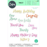 Sizzix Thinlits Die by Lisa Jones Variety Sentiments (14pcs) (666131) (DISCONTINUED) Sizzix Thinlits Die by Lisa Jones Variety Sentiments (14pcs) (666131) (DISCONTINUED)