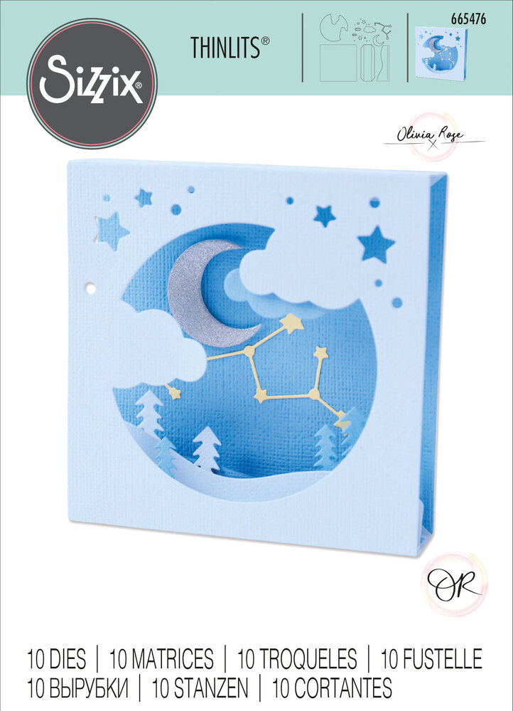 Sizzix Thinlits Die by Olivia Rose Celestial Box Card (10pcs) (665476) (DISCONTINUED) Sizzix Thinlits Die by Olivia Rose Celestial Box Card (10pcs) (665476) (DISCONTINUED)