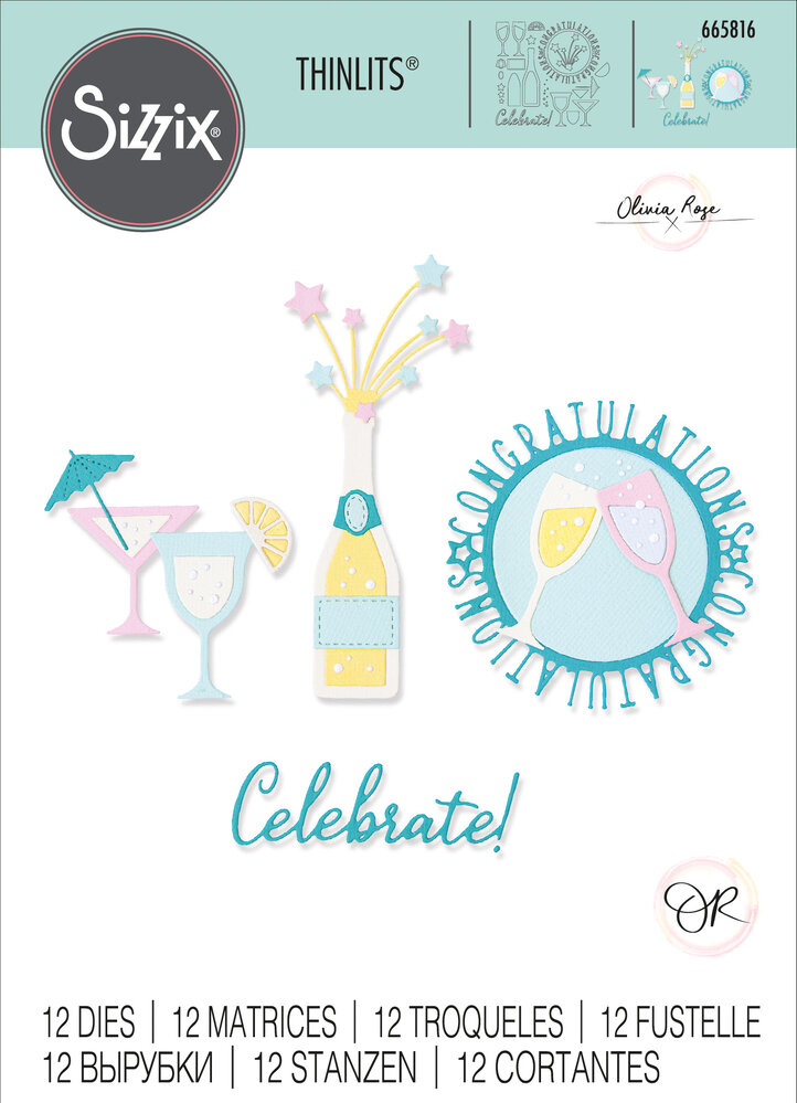 Sizzix Thinlits Die by Olivia Rose Bottles & Glasses (12pcs) (665816) (DISCONTINUED) Sizzix Thinlits Die by Olivia Rose Bottles & Glasses (12pcs) (665816) (DISCONTINUED)