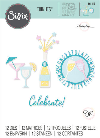 Sizzix Thinlits Die by Olivia Rose Bottles & Glasses (12pcs) (665816) (DISCONTINUED) Sizzix Thinlits Die by Olivia Rose Bottles & Glasses (12pcs) (665816) (DISCONTINUED)