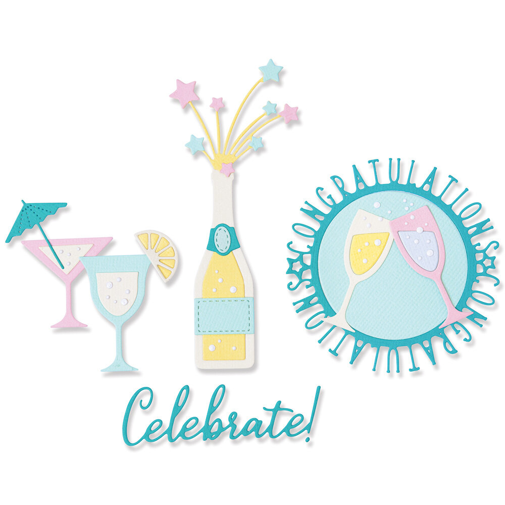 Sizzix Thinlits Die by Olivia Rose Bottles & Glasses (12pcs) (665816) (DISCONTINUED) Sizzix Thinlits Die by Olivia Rose Bottles & Glasses (12pcs) (665816) (DISCONTINUED)