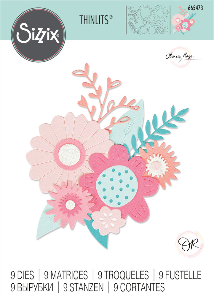 Sizzix Thinlits Die by Olivia Rose Bold Flowers (9pcs) (665473) (DISCONTINUED) Sizzix Thinlits Die by Olivia Rose Bold Flowers (9pcs) (665473) (DISCONTINUED)
