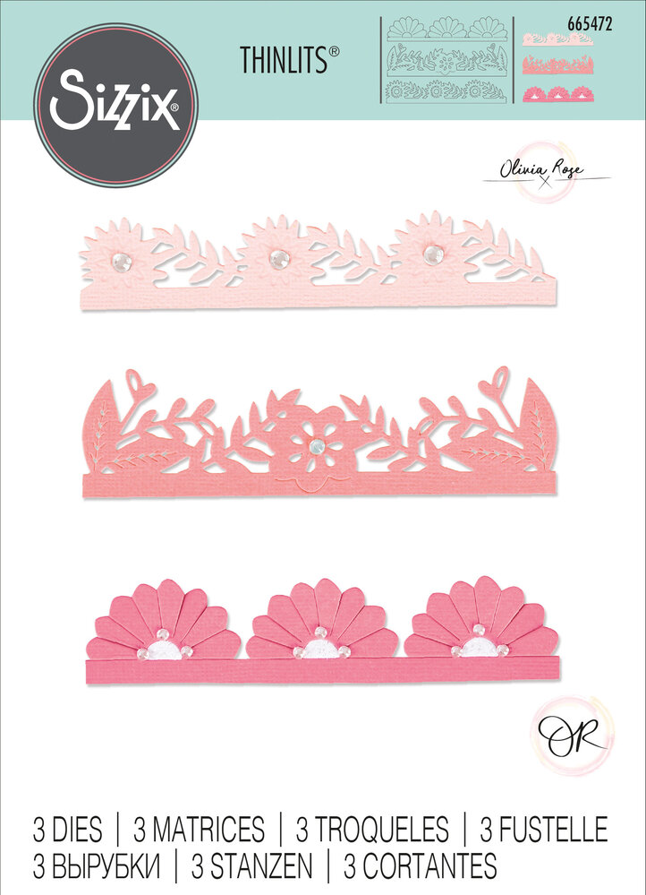 Sizzix Thinlits Die by Olivia Rose Bold Floral Edges (3pcs) (665472) (DISCONTINUED) Sizzix Thinlits Die by Olivia Rose Bold Floral Edges (3pcs) (665472) (DISCONTINUED)